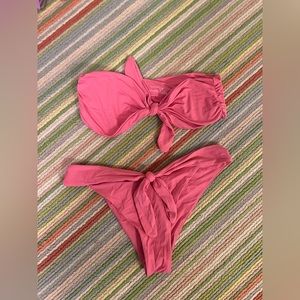 sold out, free people, pink bandeau swimsuit!